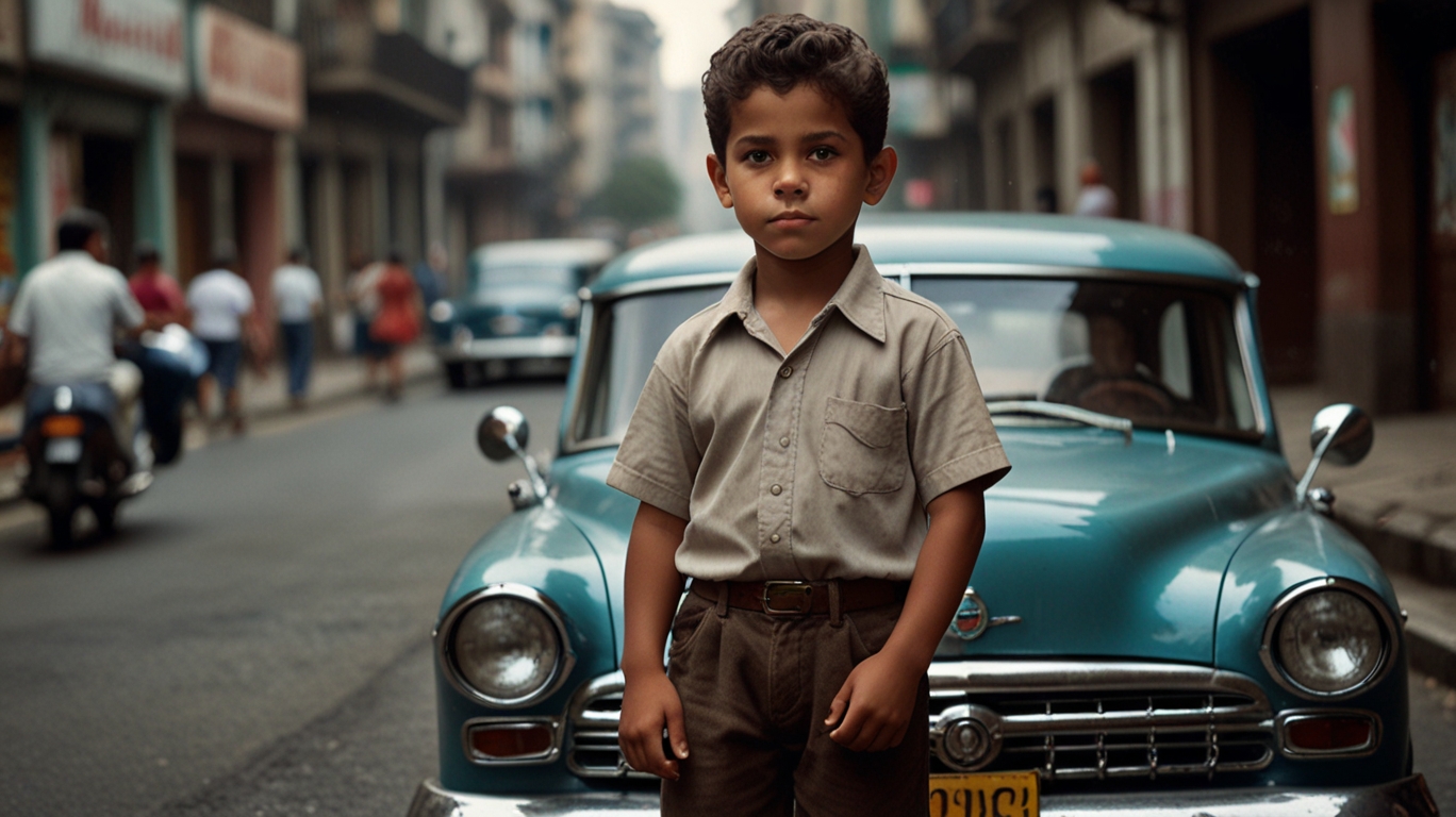 Primeira visita à cidade de São Paulo nos anos 50, capturando a curiosidade e deslumbramento de uma criança.